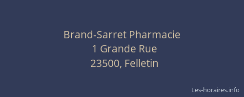 Brand-Sarret Pharmacie