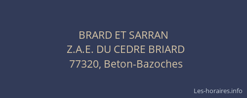 BRARD ET SARRAN