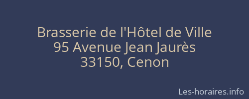 Brasserie de l'Hôtel de Ville