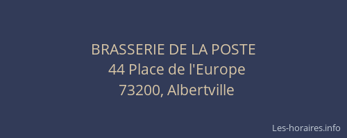 BRASSERIE DE LA POSTE