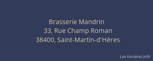 Brasserie Mandrin