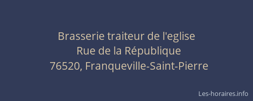 Brasserie traiteur de l'eglise