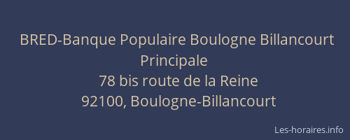 BRED-Banque Populaire Boulogne Billancourt Principale