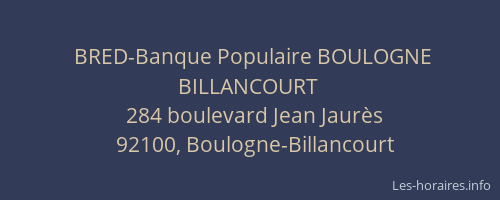 BRED-Banque Populaire BOULOGNE BILLANCOURT