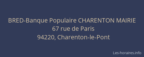 BRED-Banque Populaire CHARENTON MAIRIE
