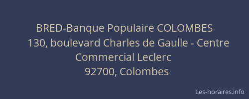 BRED-Banque Populaire COLOMBES