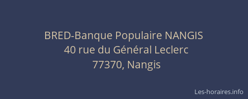 BRED-Banque Populaire NANGIS