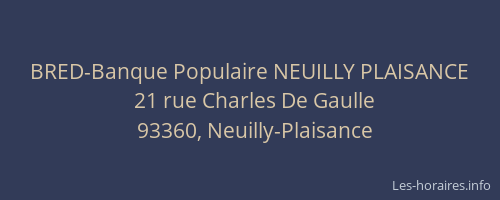 BRED-Banque Populaire NEUILLY PLAISANCE