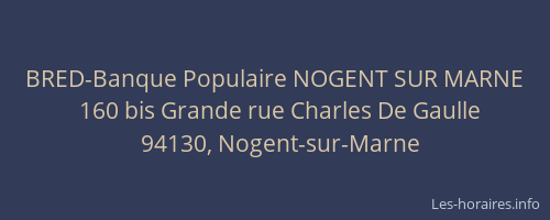 BRED-Banque Populaire NOGENT SUR MARNE