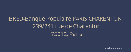 BRED-Banque Populaire PARIS CHARENTON