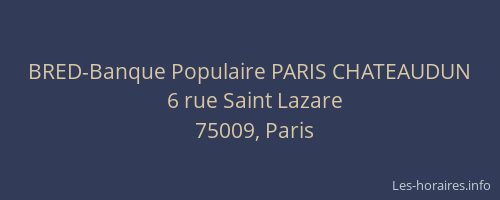 BRED-Banque Populaire PARIS CHATEAUDUN