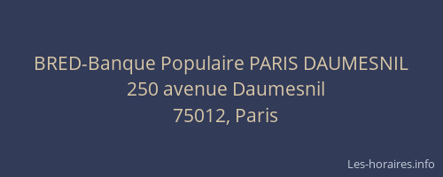 BRED-Banque Populaire PARIS DAUMESNIL