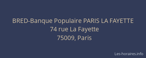 BRED-Banque Populaire PARIS LA FAYETTE