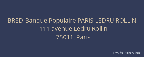 BRED-Banque Populaire PARIS LEDRU ROLLIN