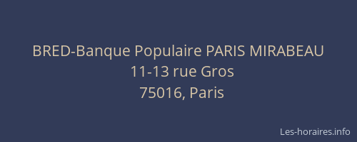 BRED-Banque Populaire PARIS MIRABEAU