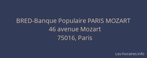 BRED-Banque Populaire PARIS MOZART