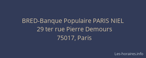BRED-Banque Populaire PARIS NIEL
