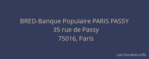BRED-Banque Populaire PARIS PASSY