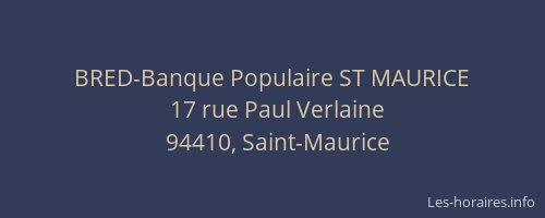 BRED-Banque Populaire ST MAURICE