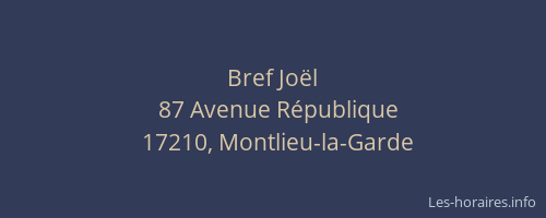 Bref Jo&euml;l