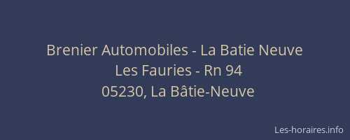 Brenier Automobiles - La Batie Neuve