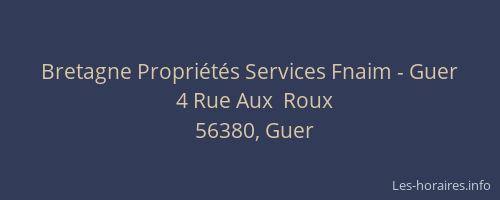 Bretagne Propriétés Services Fnaim - Guer