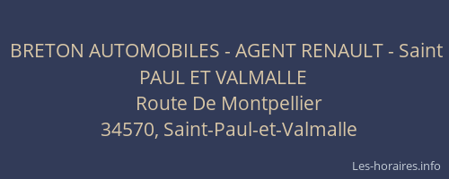 BRETON AUTOMOBILES - AGENT RENAULT - Saint PAUL ET VALMALLE