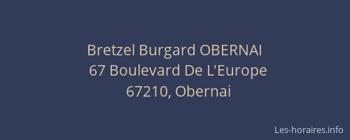 Bretzel Burgard OBERNAI