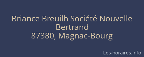 Briance Breuilh Société Nouvelle