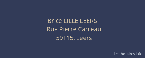 Brice LILLE LEERS