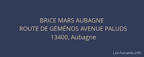 BRICE MARS AUBAGNE