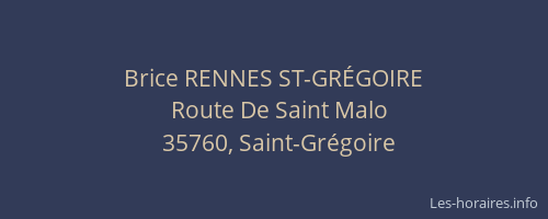 Brice RENNES ST-GRÉGOIRE