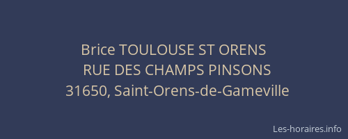 Brice TOULOUSE ST ORENS