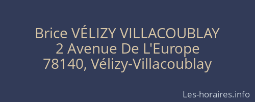 Brice VÉLIZY VILLACOUBLAY