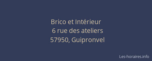 Brico et Int&eacute;rieur