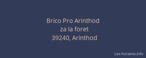 Brico Pro Arinthod