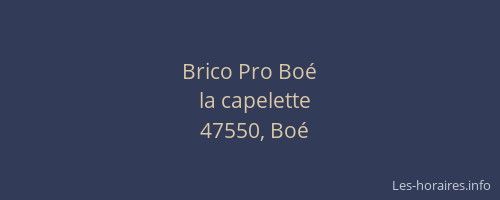 Brico Pro Bo&eacute;