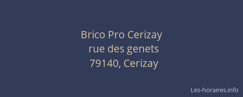 Brico Pro Cerizay