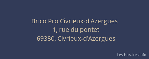 Brico Pro Civrieux-d'Azergues