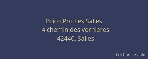 Brico Pro Les Salles