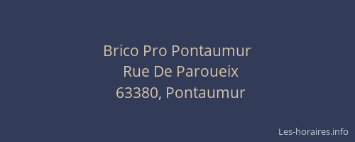 Brico Pro Pontaumur