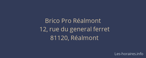 Brico Pro R&eacute;almont