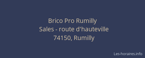 Brico Pro Rumilly
