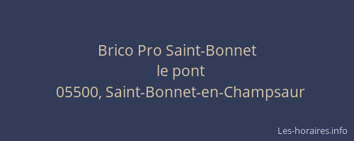 Brico Pro Saint-Bonnet