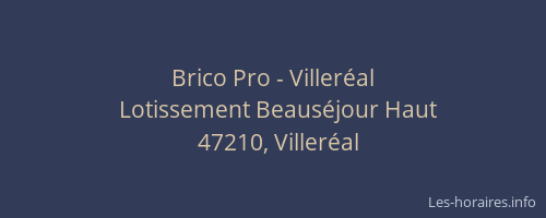 Brico Pro - Viller&eacute;al