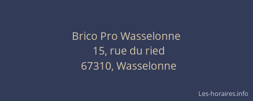 Brico Pro Wasselonne