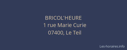 BRICOL'HEURE