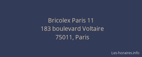 Bricolex Paris 11