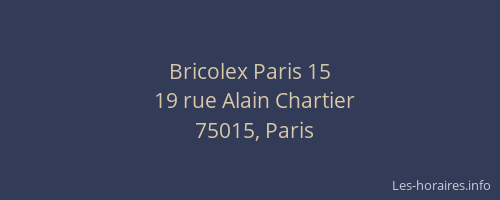 Bricolex Paris 15