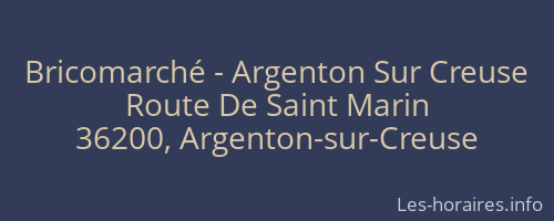 Bricomarché - Argenton Sur Creuse